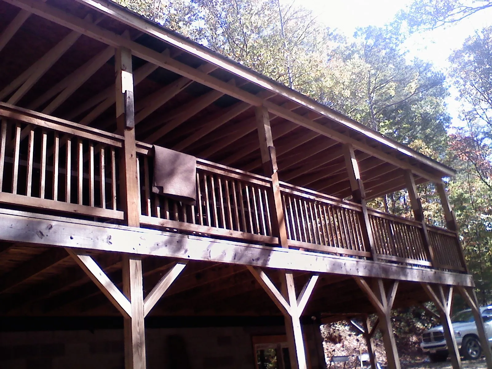Timber framing under a new elevated porch and deck — Roof Leak Repair in Schenectady by Roofing Brothers